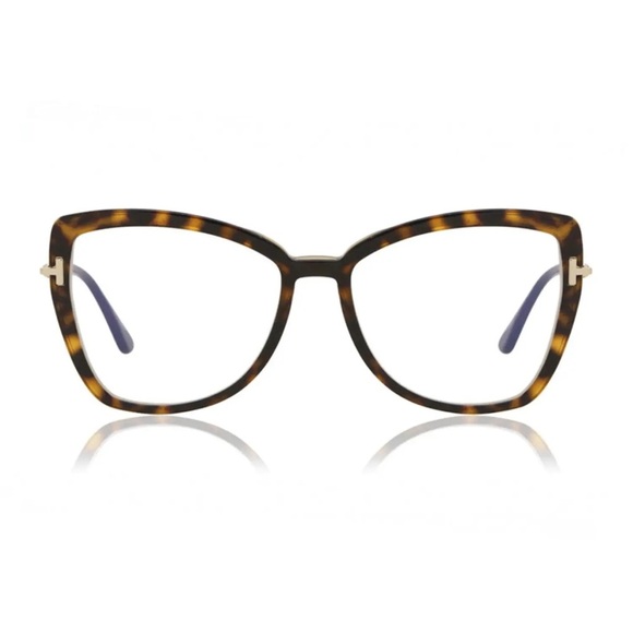 Tom Ford Eyeglasses FT5882-B 056 Havana/Gold/Clear Blue Light Block 55mm - Picture 2 of 2